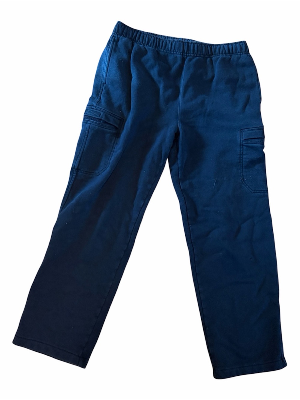 LL Bean Sweatpants Mens M Medium Black Heavyweight Cargo Jogger Pants